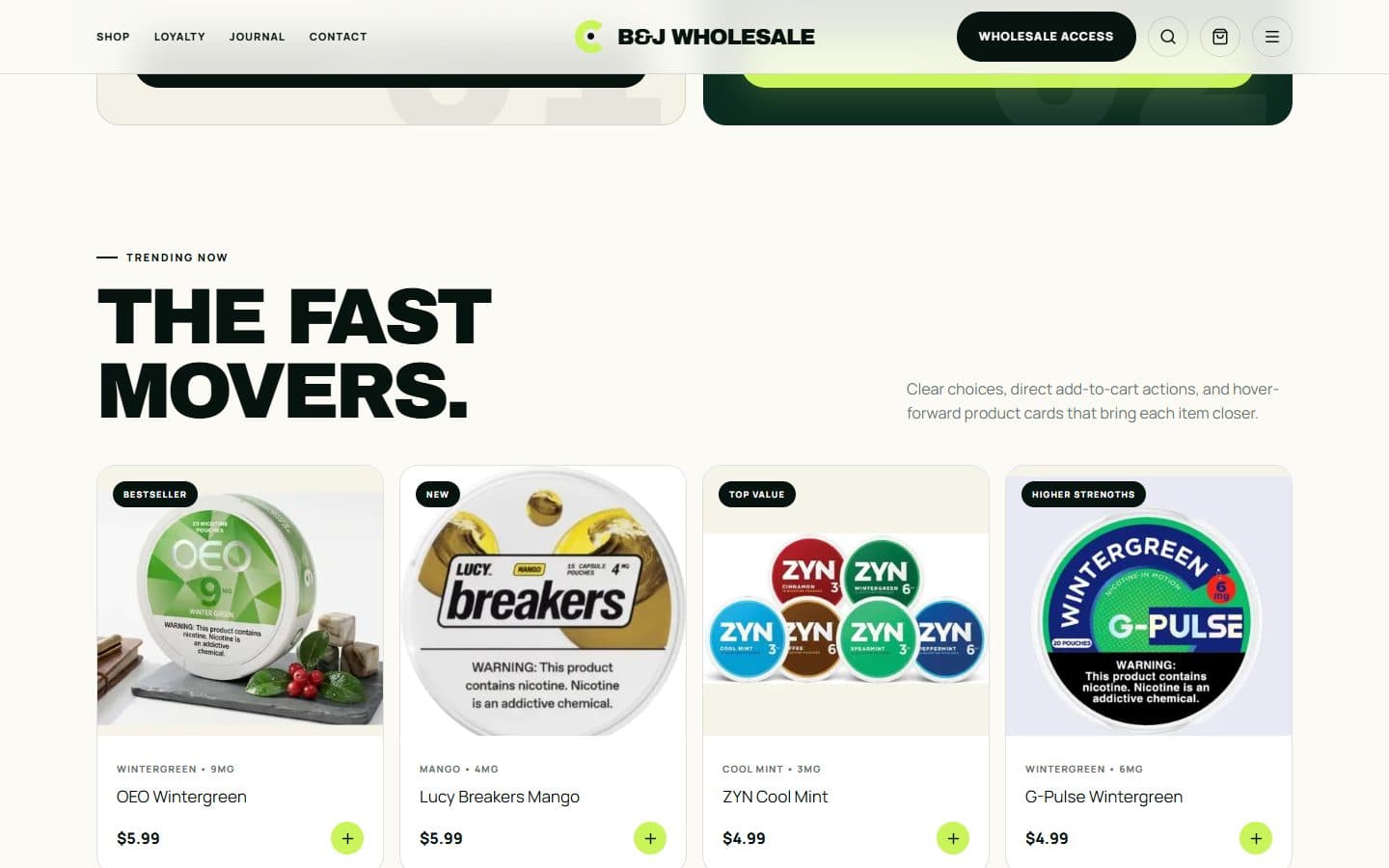 B and J Wholesale desktop catalog and brand presentation
