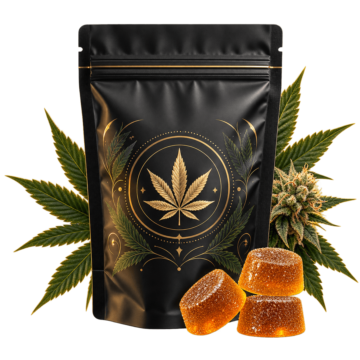 Golden Hour Gummies synthetic collection presentation